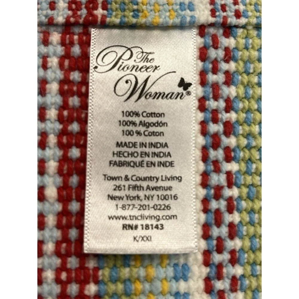 Set Of 2 Pioneer Woman Placemats CLASSIC CHUNKY STRIPE Multicolor 12”X17 1/2”